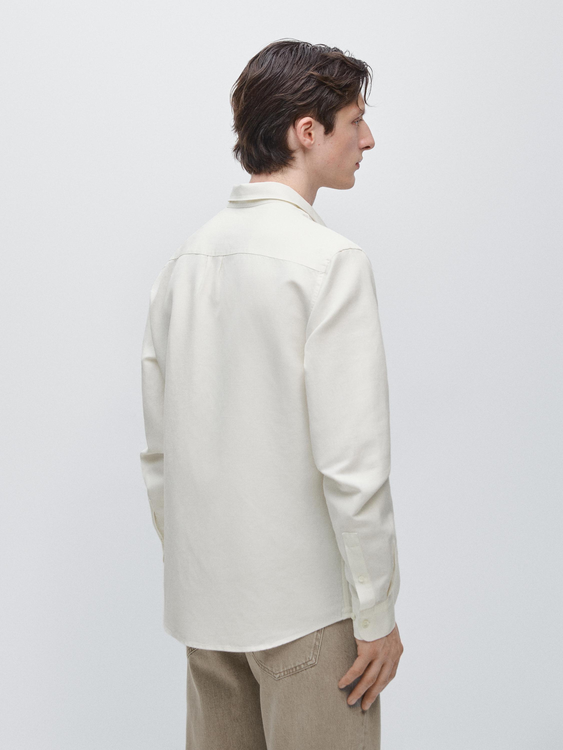Regular fit linen blend shirt